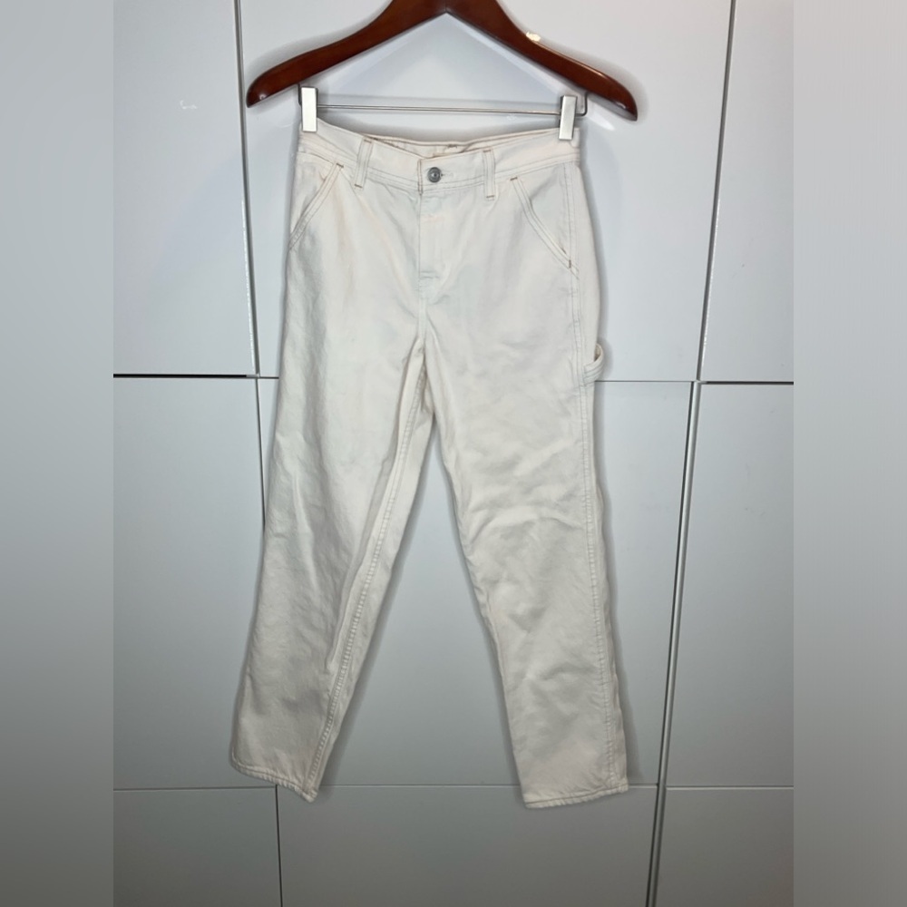 Levi BOY JEAN Sz 24 cream white denim pants